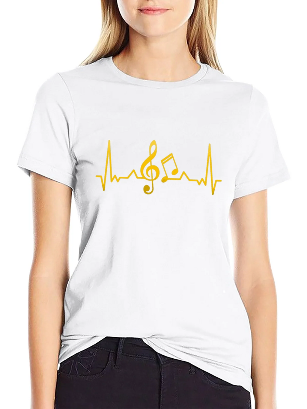 Music Heartbeat T-Shirt - Black Cotton Tee product image 8