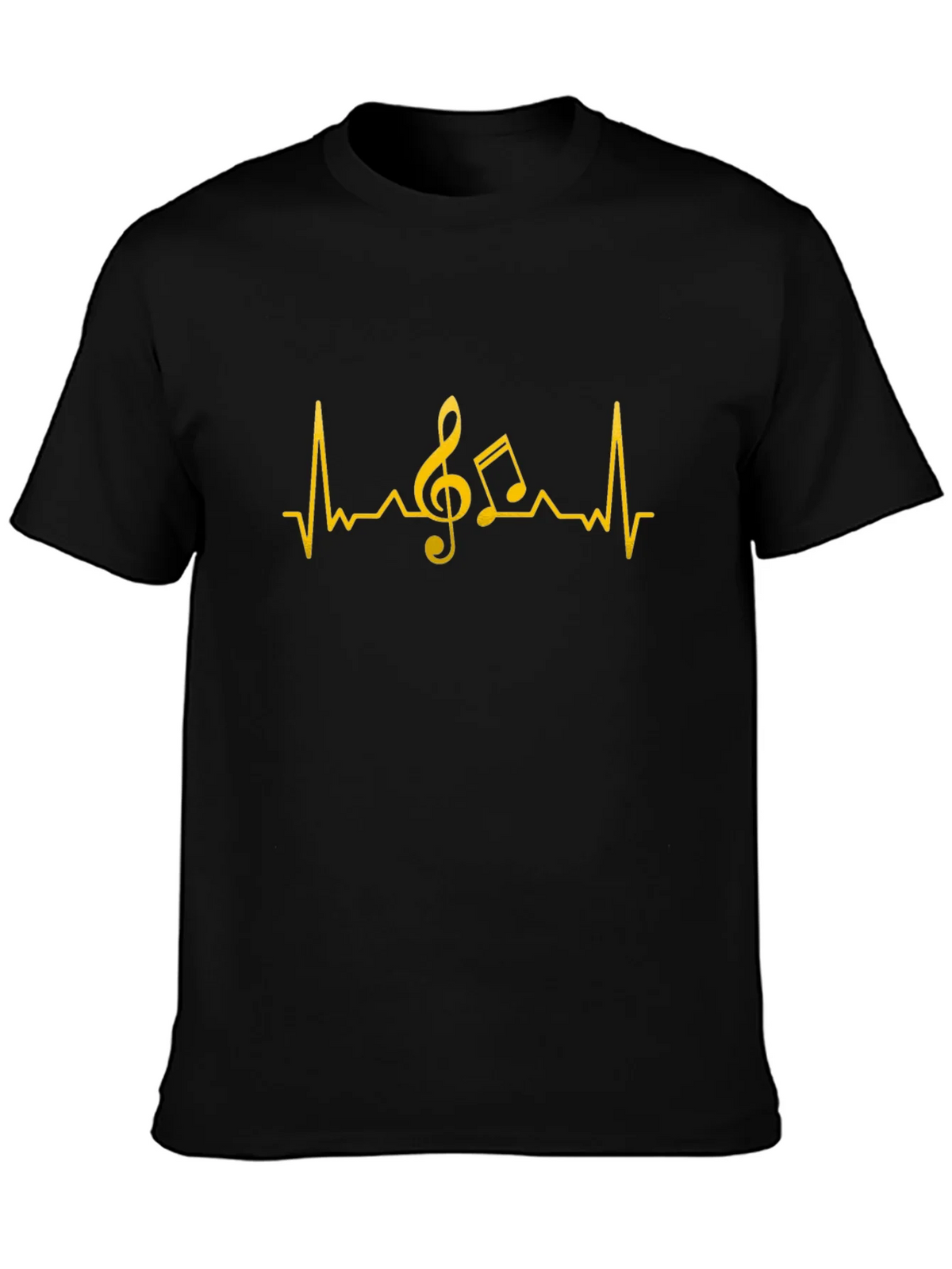 Music Heartbeat T-Shirt - Black Cotton Tee product image 3