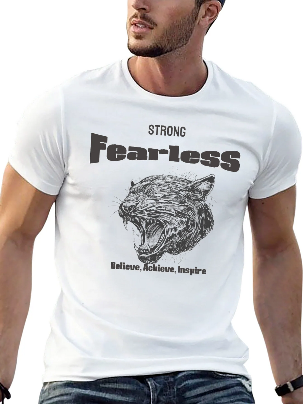 Strong Fearless Graphic T-Shirt - Believe Achieve Inspire product image 10