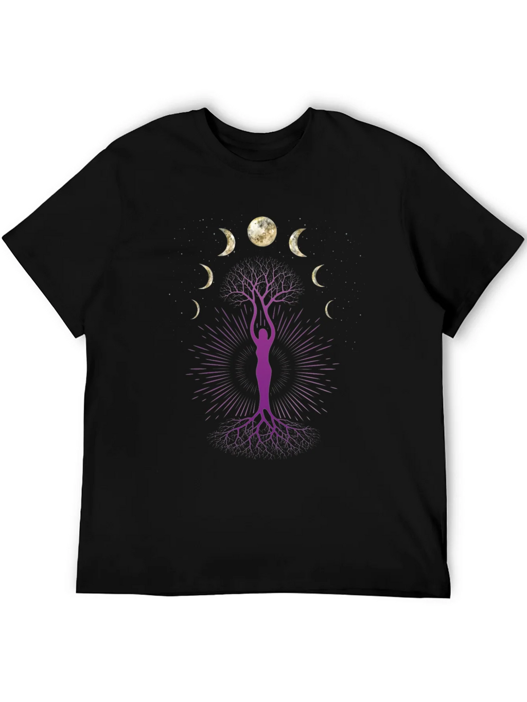 Moon Phase Tree Graphic Tee - Black product image 5