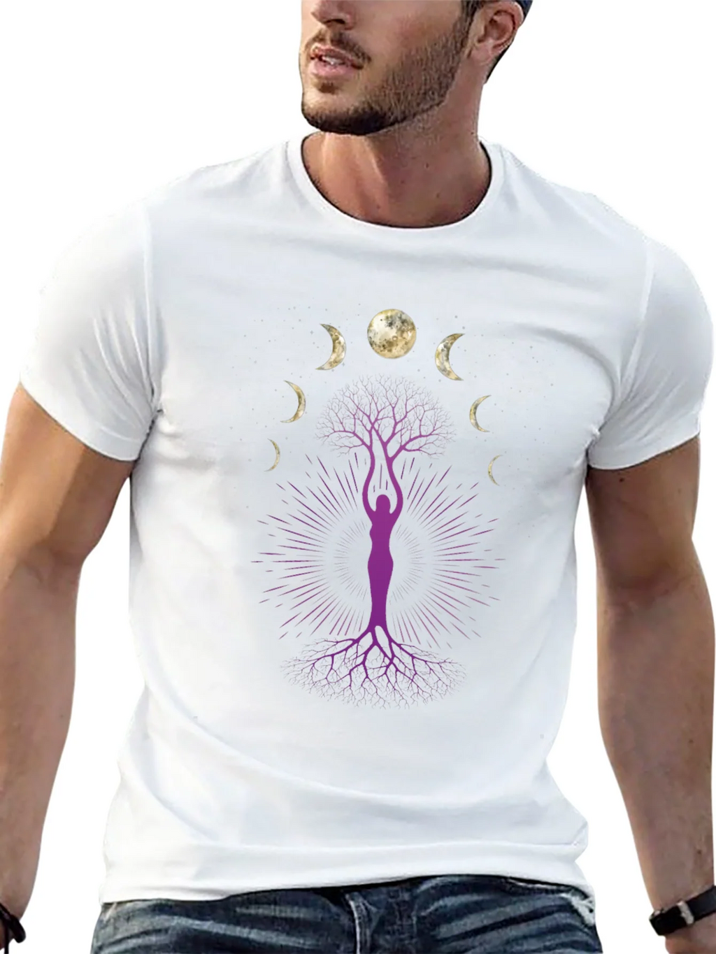 Moon Phase Tree Graphic Tee - Black product image 12