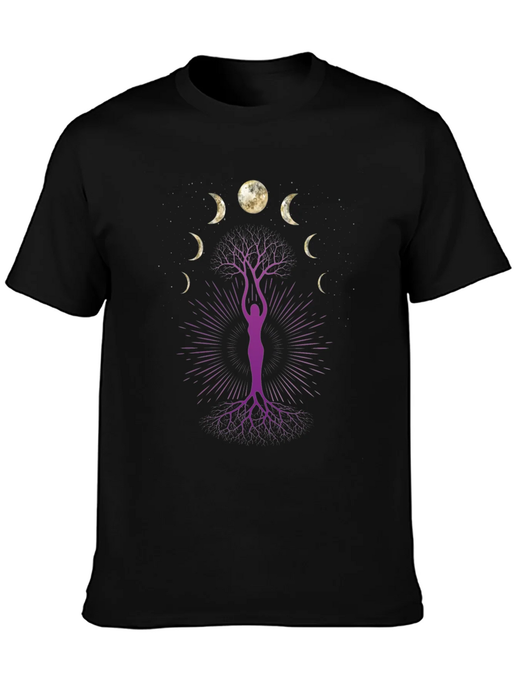 Moon Phase Tree Graphic Tee - Black product image 3