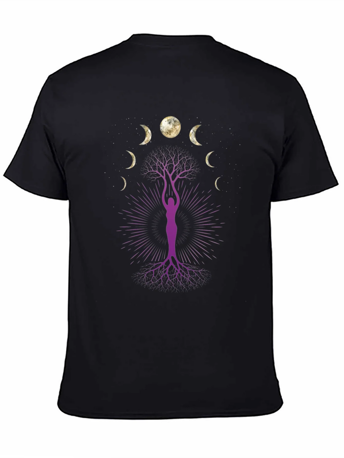 Moon Phase Tree Graphic Tee - Black product image 4