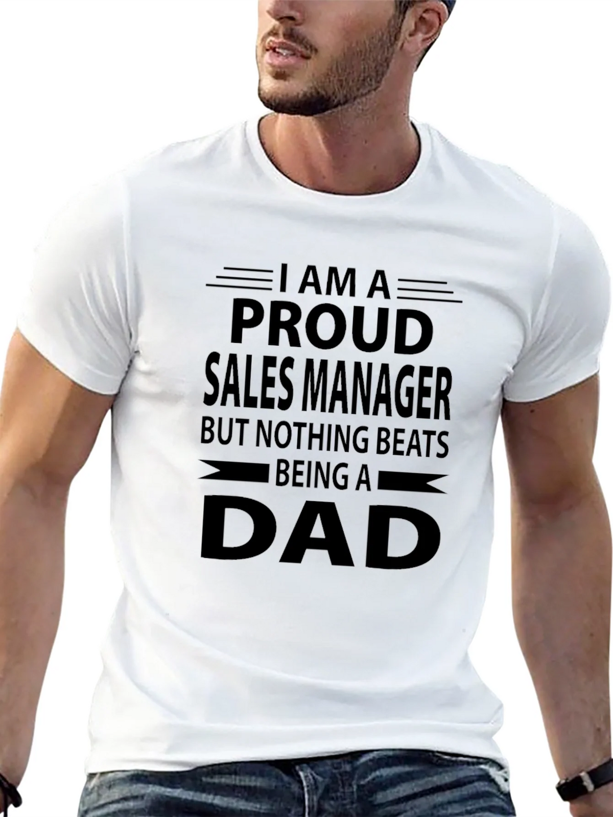 Proud Sales Manager Dad Graphic T-Shirt product image 3