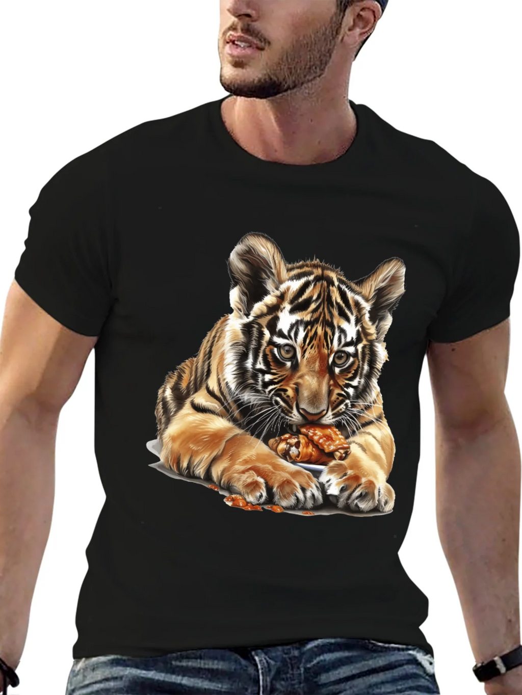 Tiger Cub Chicken Wings Graphic Tee - Black product image 6