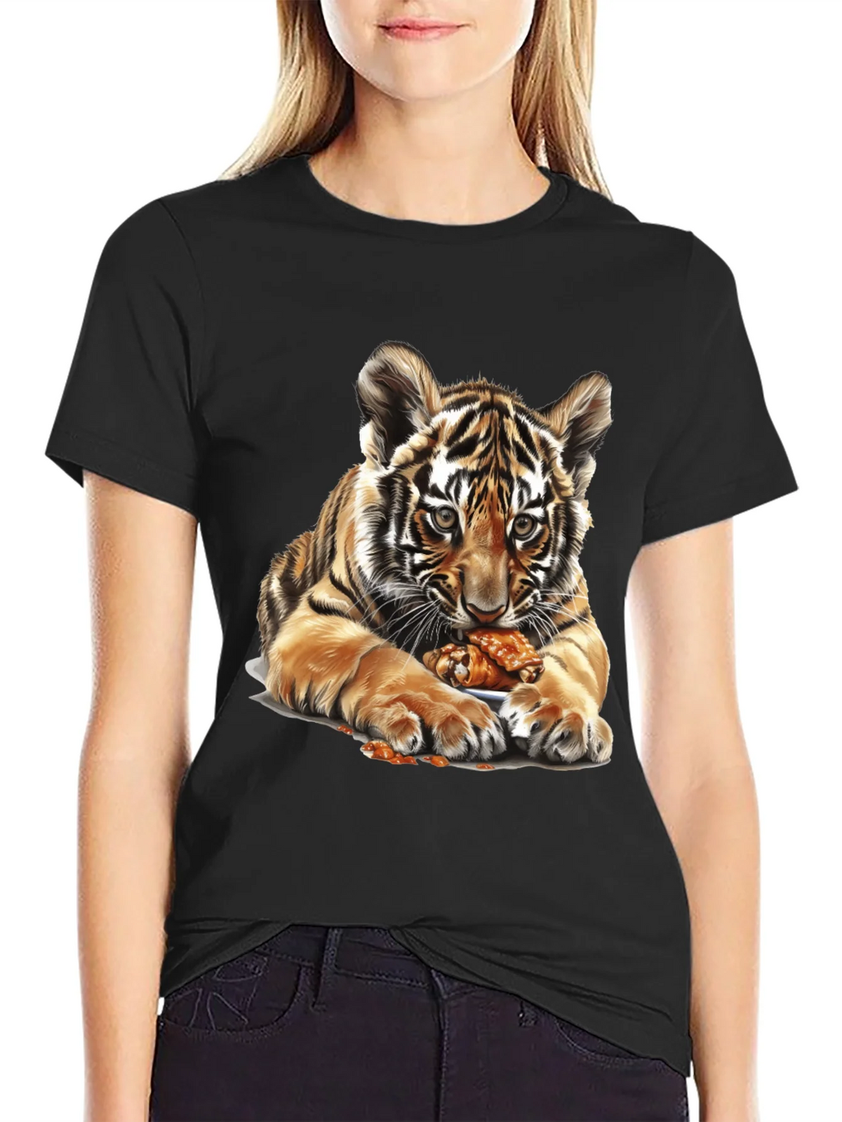 Tiger Cub Chicken Wings Graphic Tee - Black product image 2