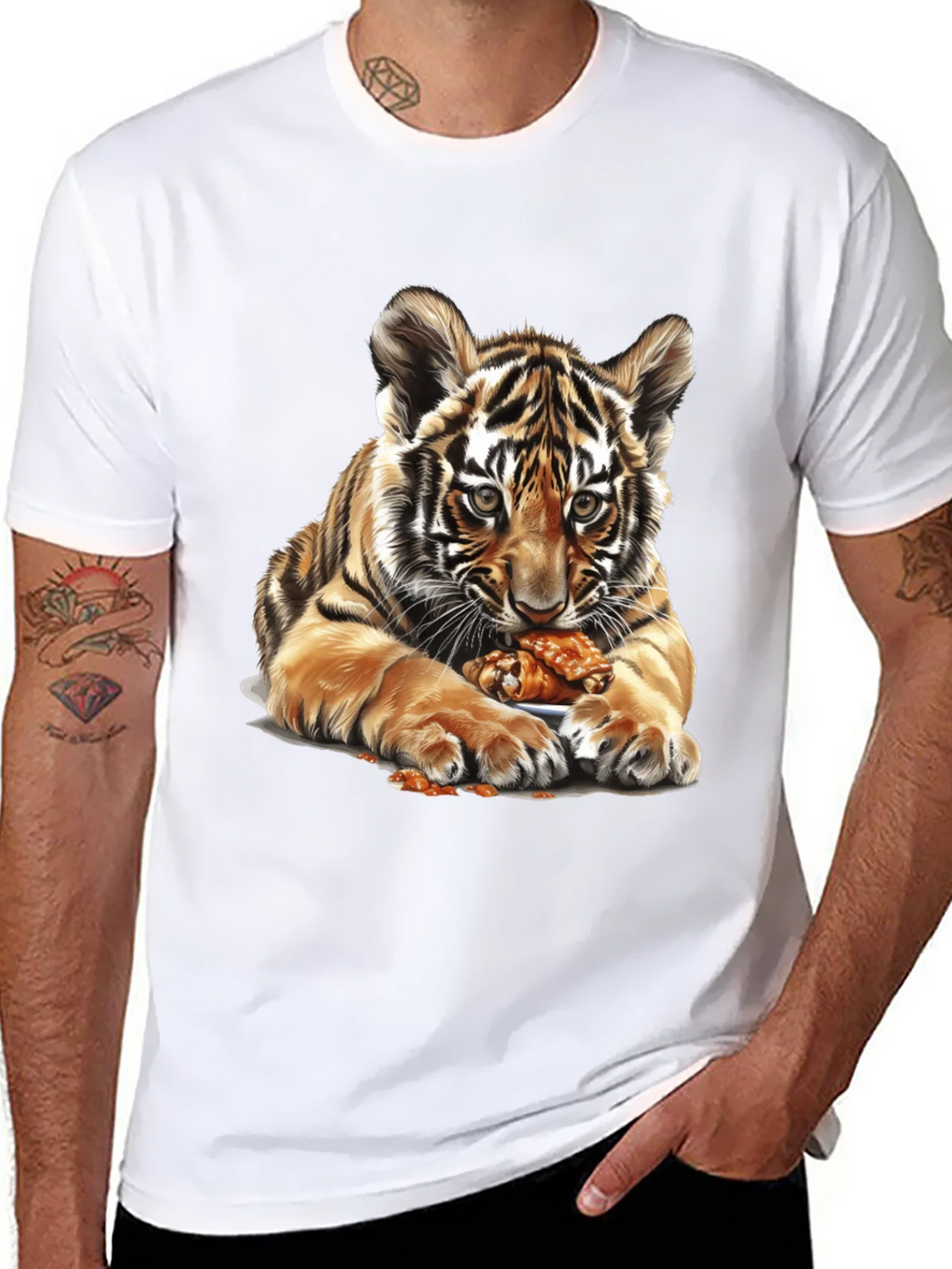 Tiger Cub Chicken Wings Graphic Tee - Black product image 7