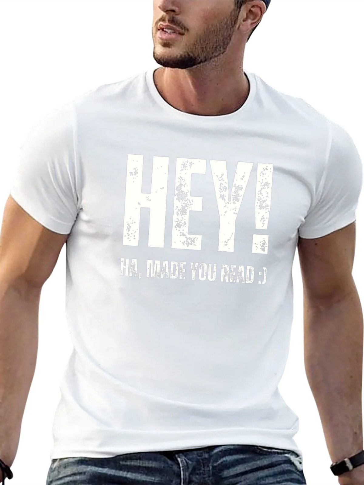 Hey! Made You Read T-Shirt Funny Joke Novelty Top product image 11