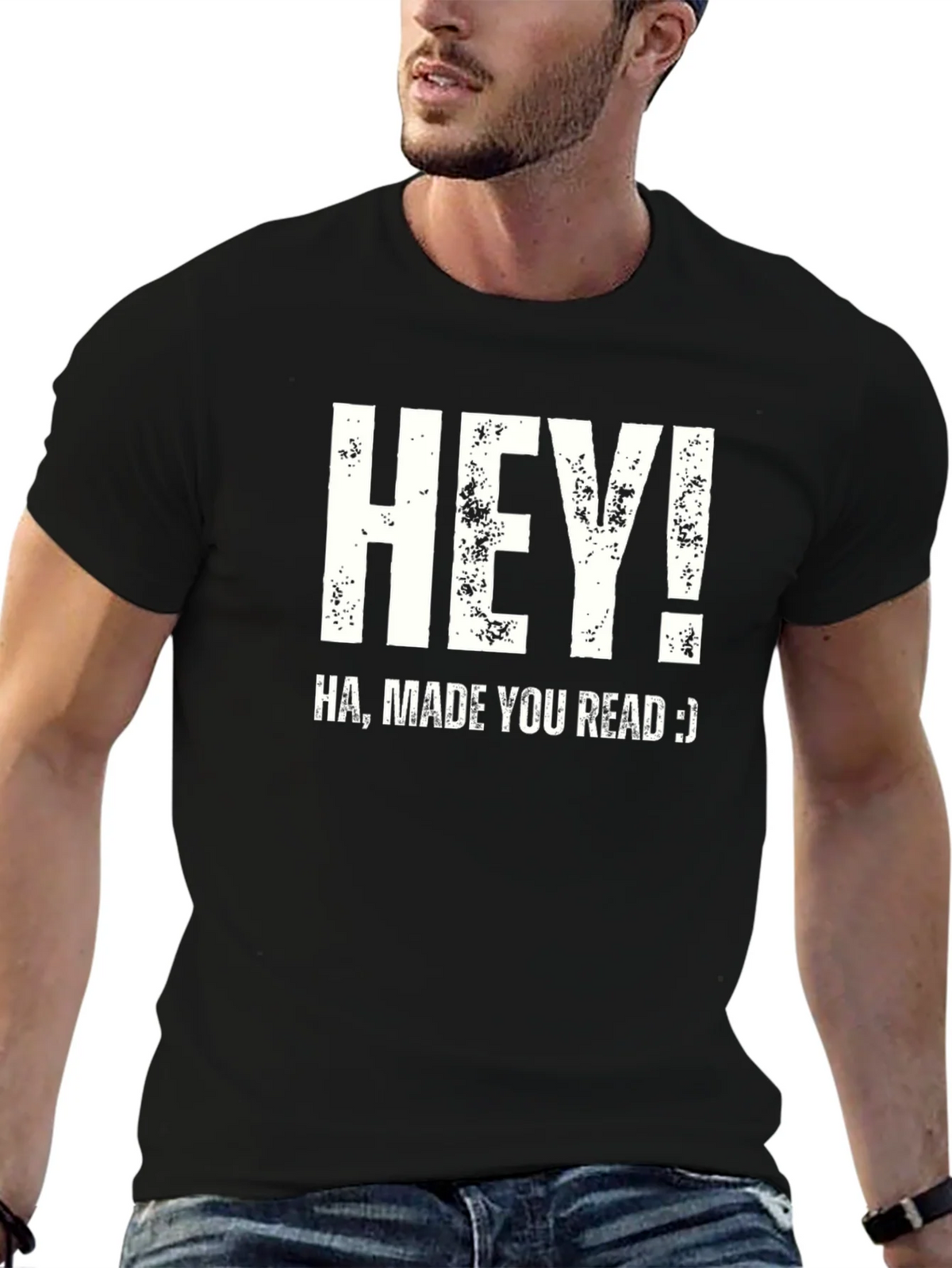 Hey! Made You Read T-Shirt Funny Joke Novelty Top product image 6