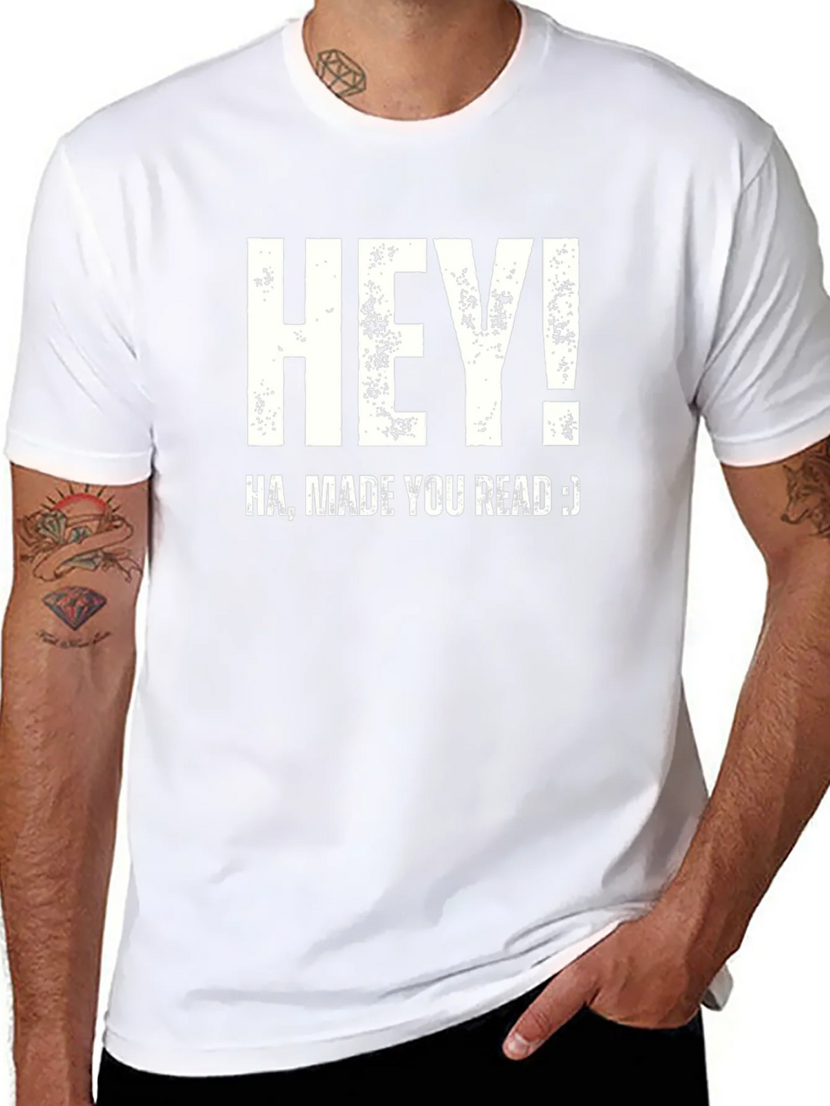 Hey! Made You Read T-Shirt Funny Joke Novelty Top product image 7