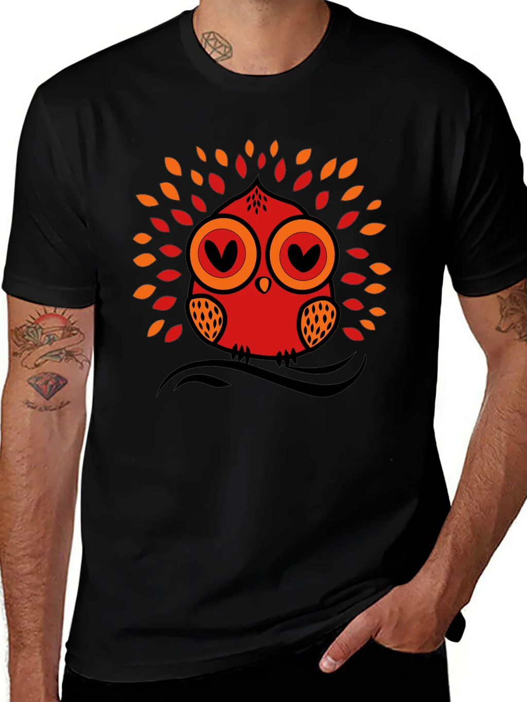 Owl Graphic Tee - Black Short Sleeve T-Shirt product image 1
