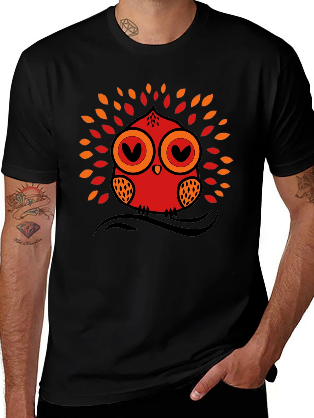Owl Graphic Tee - Black Short Sleeve T-Shirt product image 1