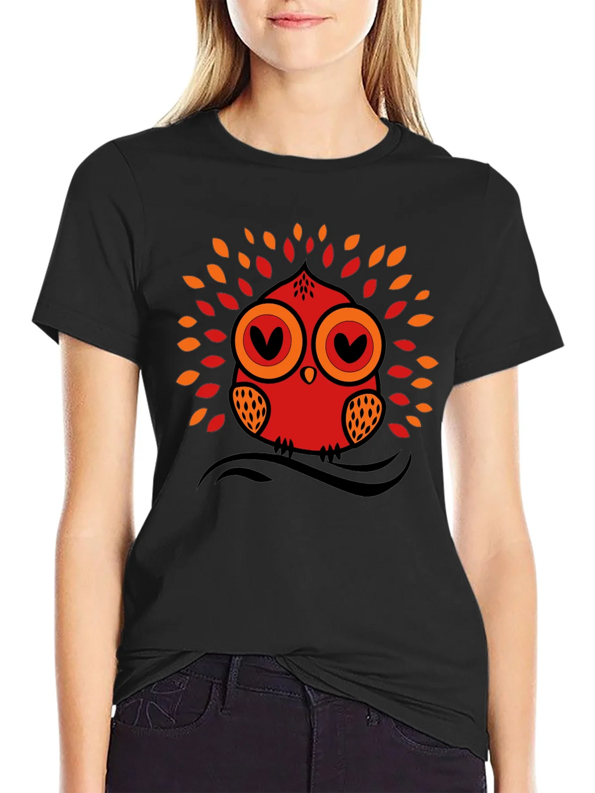 Owl Graphic Tee - Black Short Sleeve T-Shirt product image 2