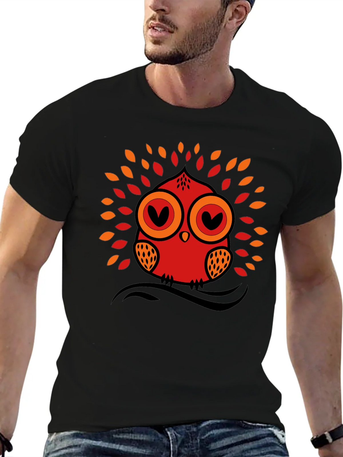 Owl Graphic Tee - Black Short Sleeve T-Shirt product image 6