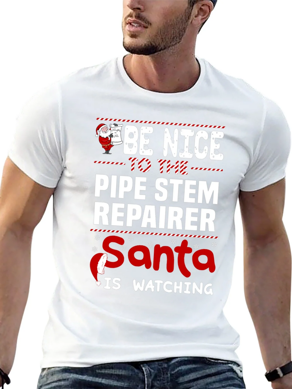 Be Nice To The Pipe Stem Repairer Santa Is Watching Black product image 8