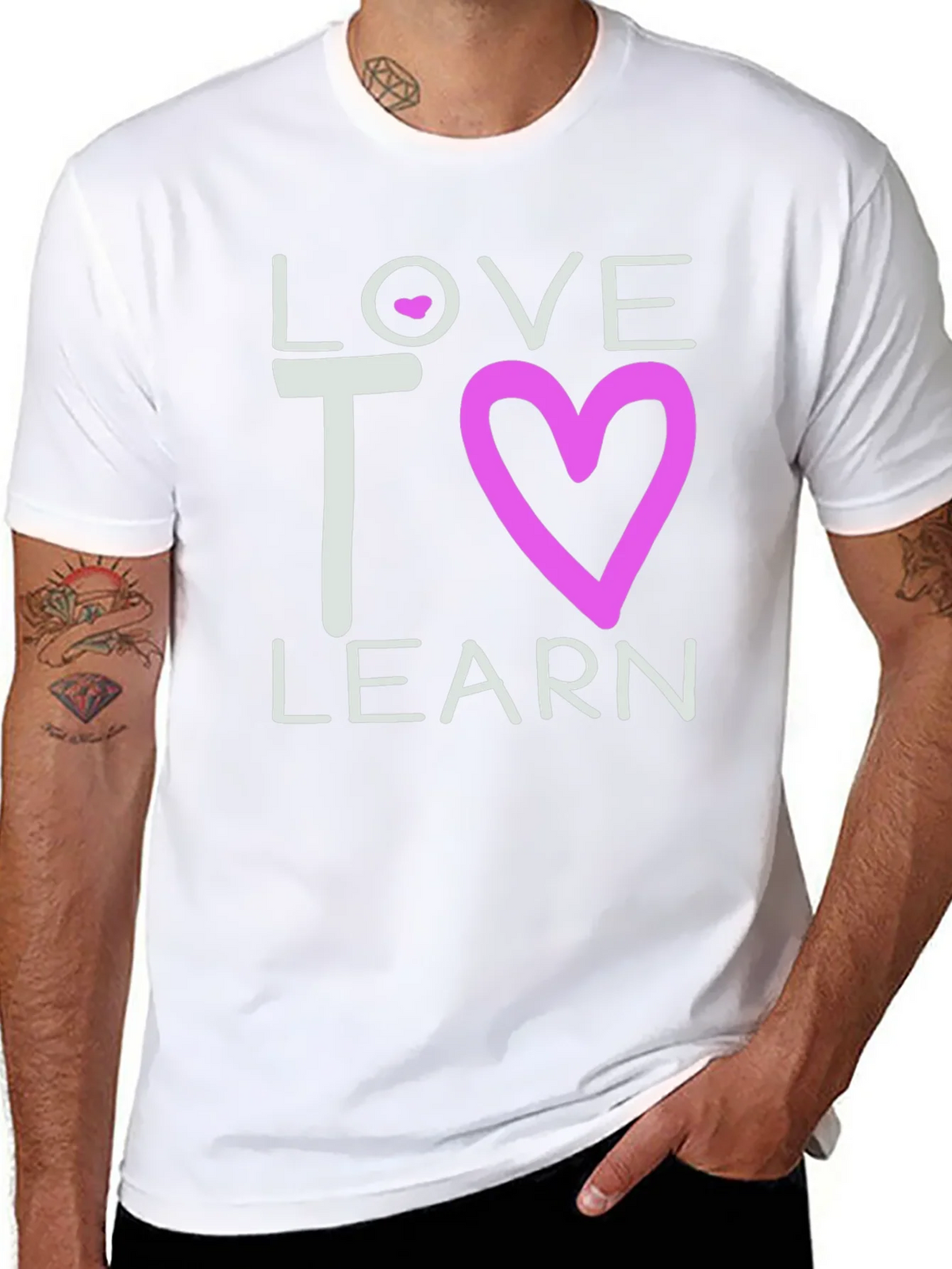 Love to Learn Graphic Tee - Black Cotton T-Shirt product image 4