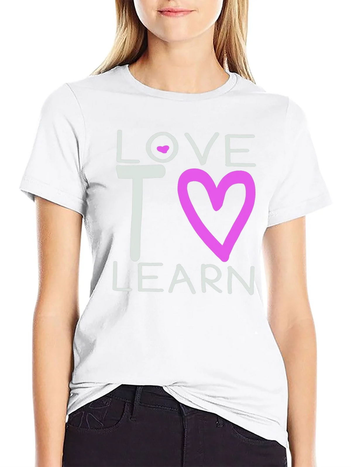 Love to Learn Graphic Tee - Black Cotton T-Shirt product image 5