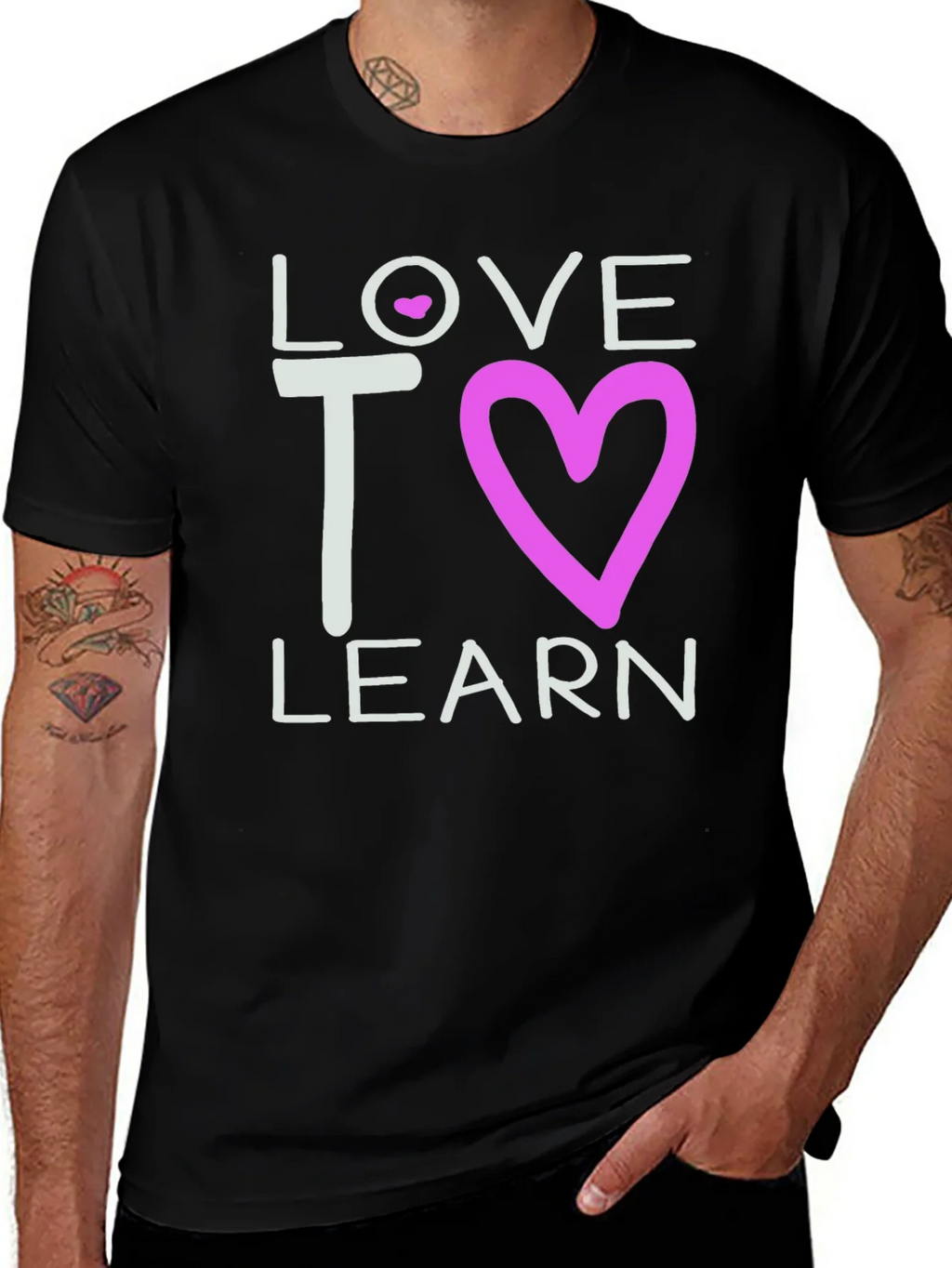 Love to Learn Graphic Tee - Black Cotton T-Shirt product image 1