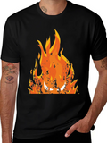 Fiery Inferno Graphic Tee - Mens Black T-Shirt product image 1