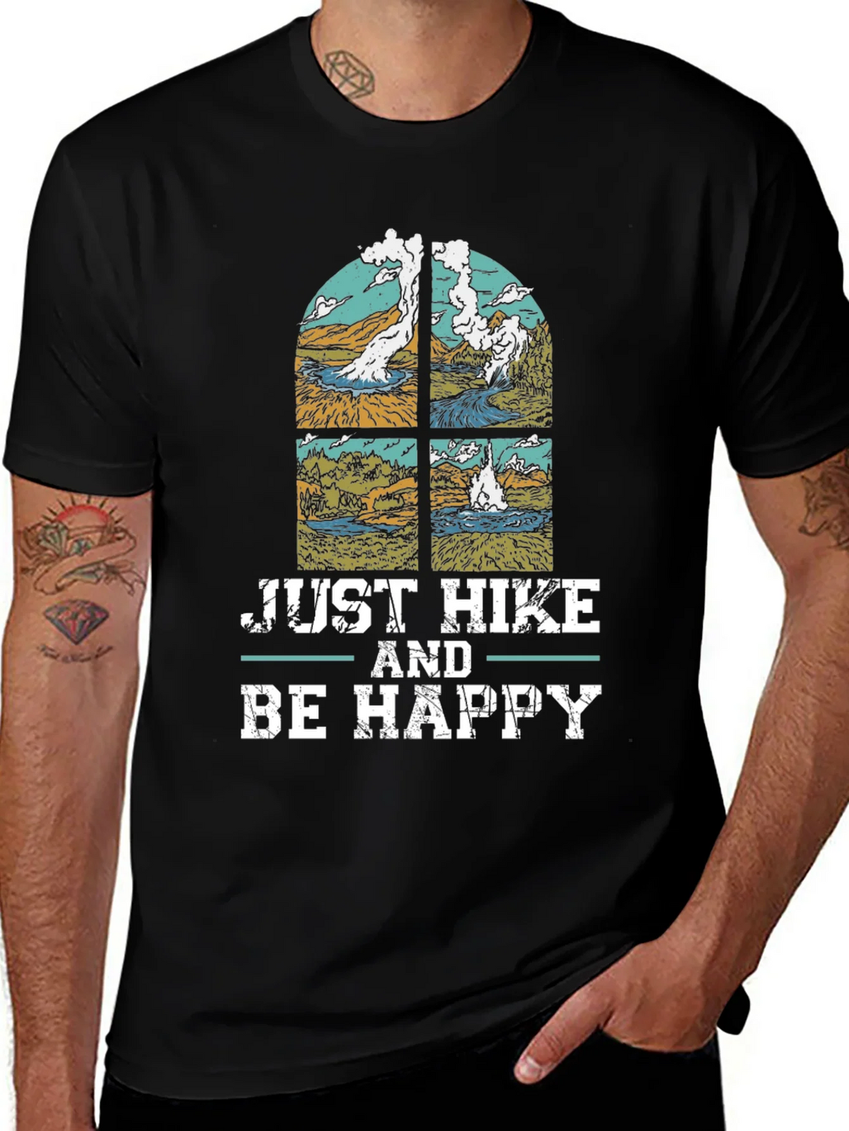 Just Hike & Be Happy T-Shirt - Nature Lovers Tee product image 1