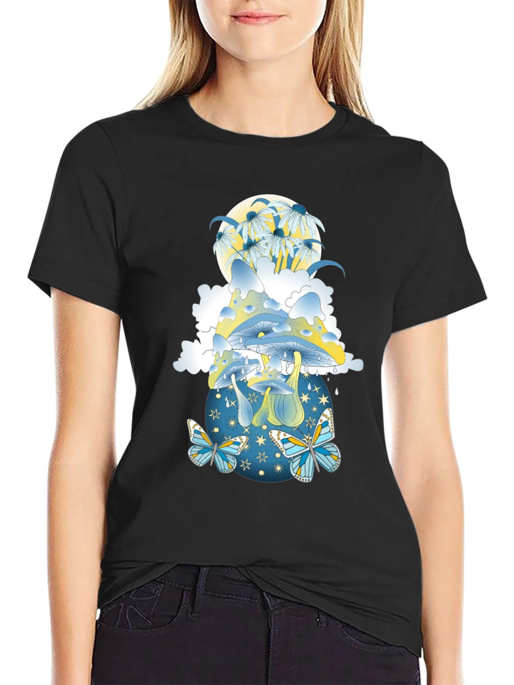Mystical Mushroom & Butterfly Graphic Tee product image 2