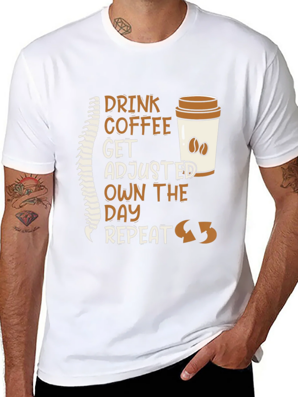 Chiropractor Coffee T-Shirt - Get Adjusted Own the Day product image 7