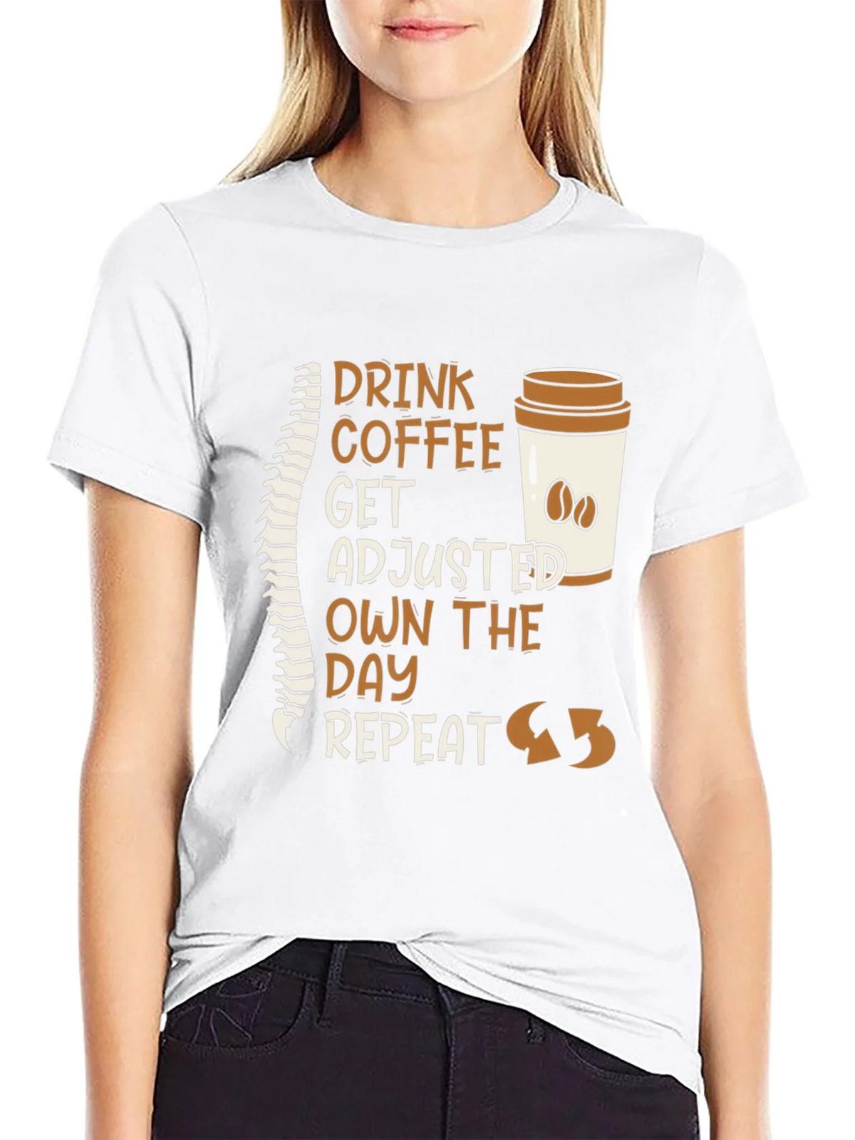 Chiropractor Coffee T-Shirt - Get Adjusted Own the Day product image 8