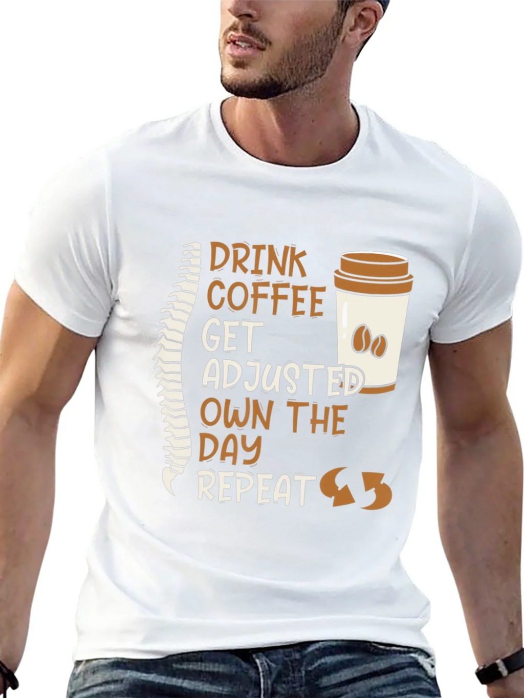 Chiropractor Coffee T-Shirt - Get Adjusted Own the Day product image 12