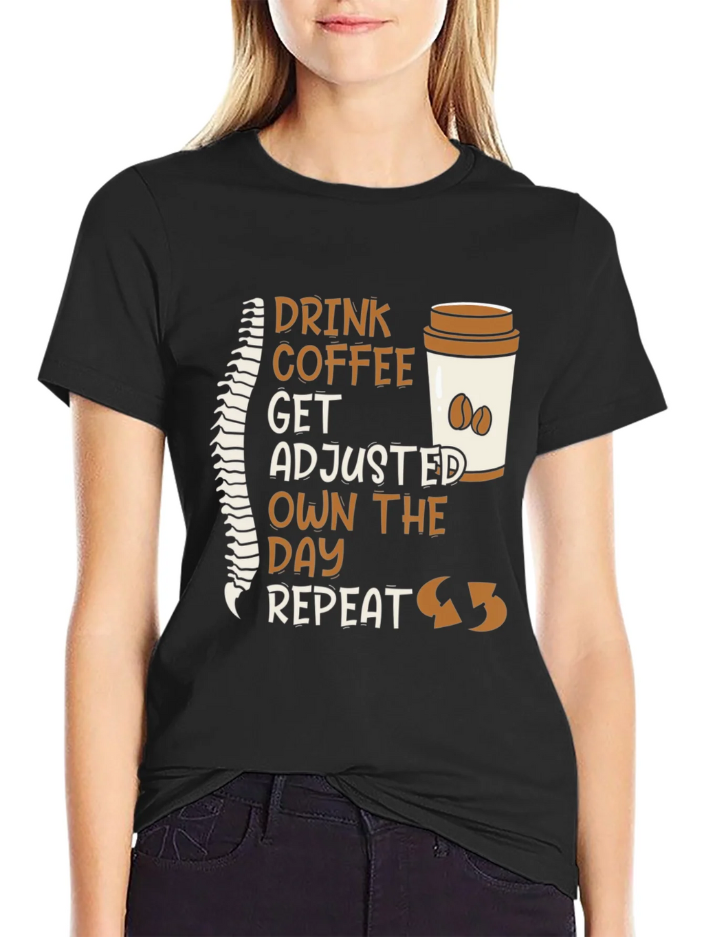 Chiropractor Coffee T-Shirt - Get Adjusted Own the Day product image 2