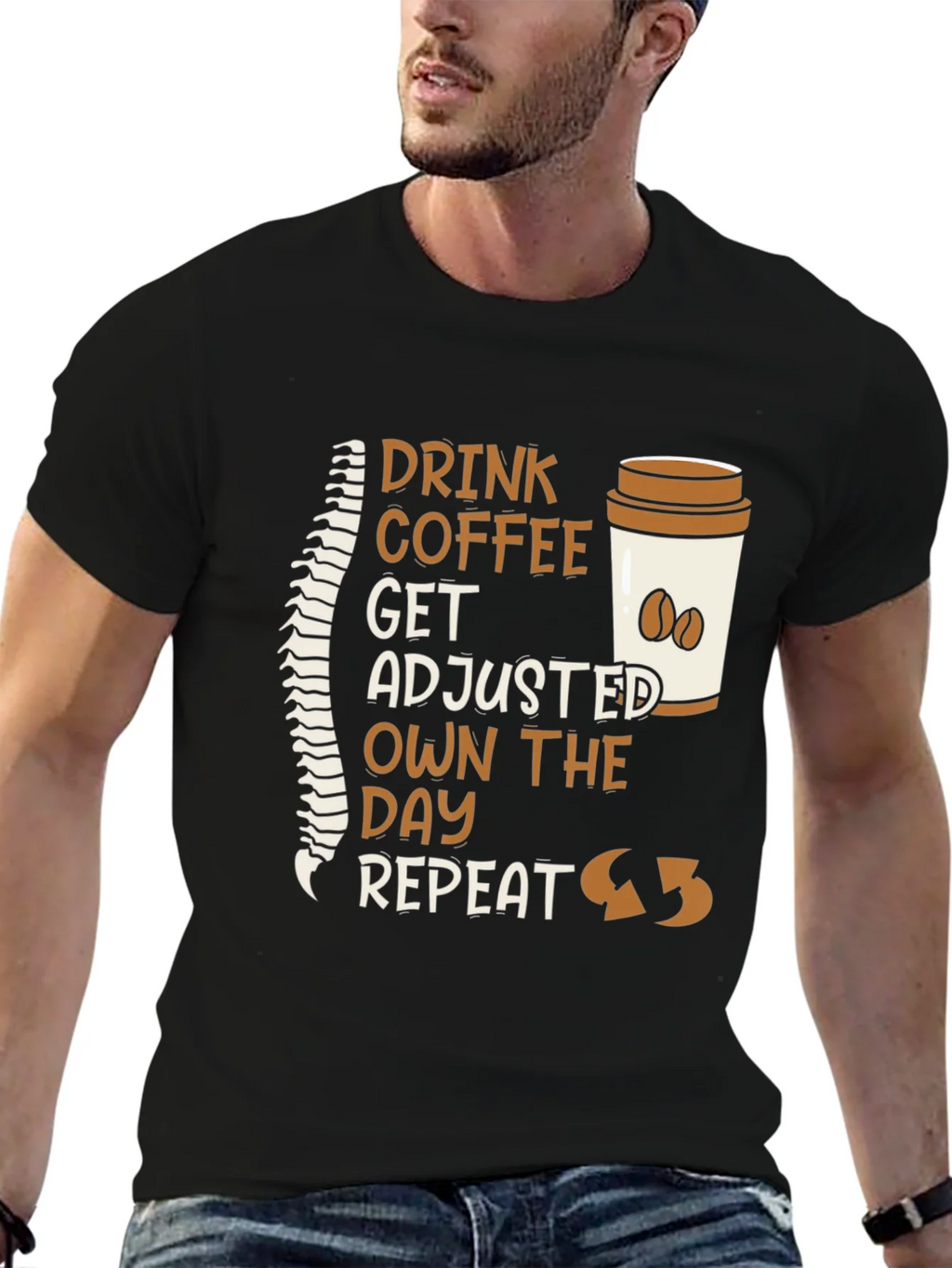 Chiropractor Coffee T-Shirt - Get Adjusted Own the Day product image 6