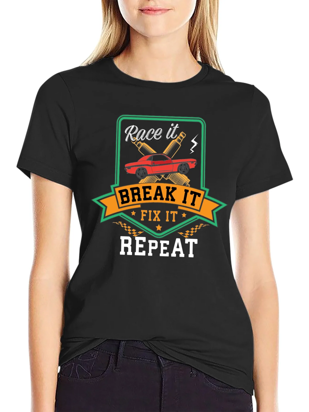 Race It Break It Fix It Repeat - Car Enthusiast T-Shirt product image 2