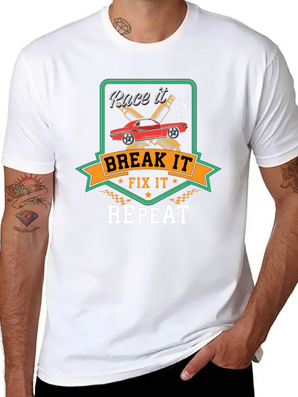 Race It Break It Fix It Repeat - Car Enthusiast T-Shirt product image 7