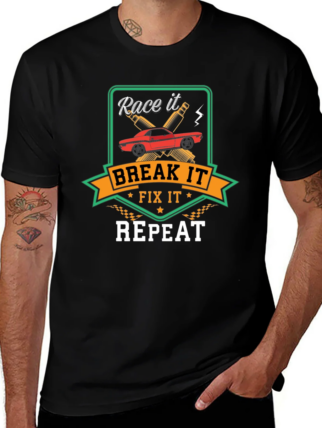 Race It Break It Fix It Repeat - Car Enthusiast T-Shirt product image 1