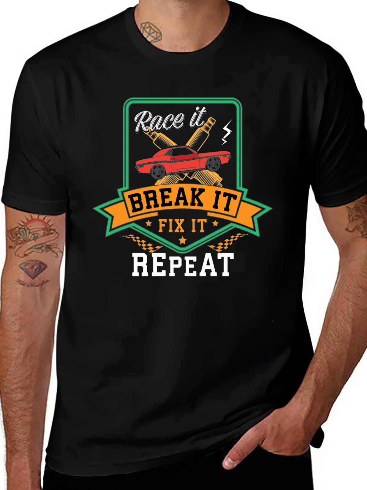 Race It Break It Fix It Repeat - Car Enthusiast T-Shirt product image 1