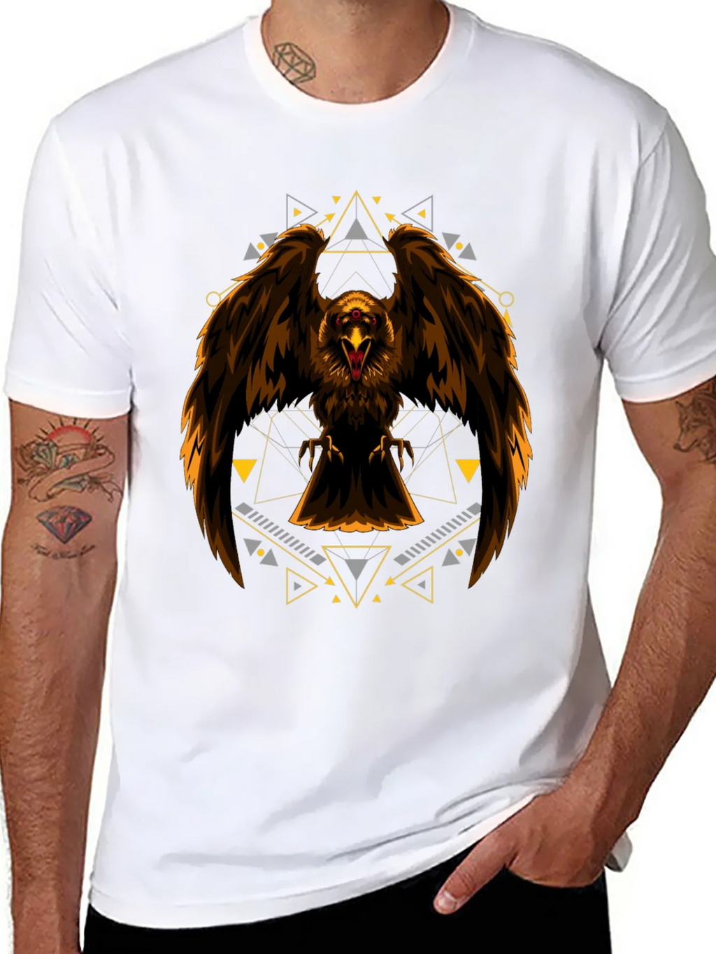 Eagle Geometric Print Black T-Shirt product image 5