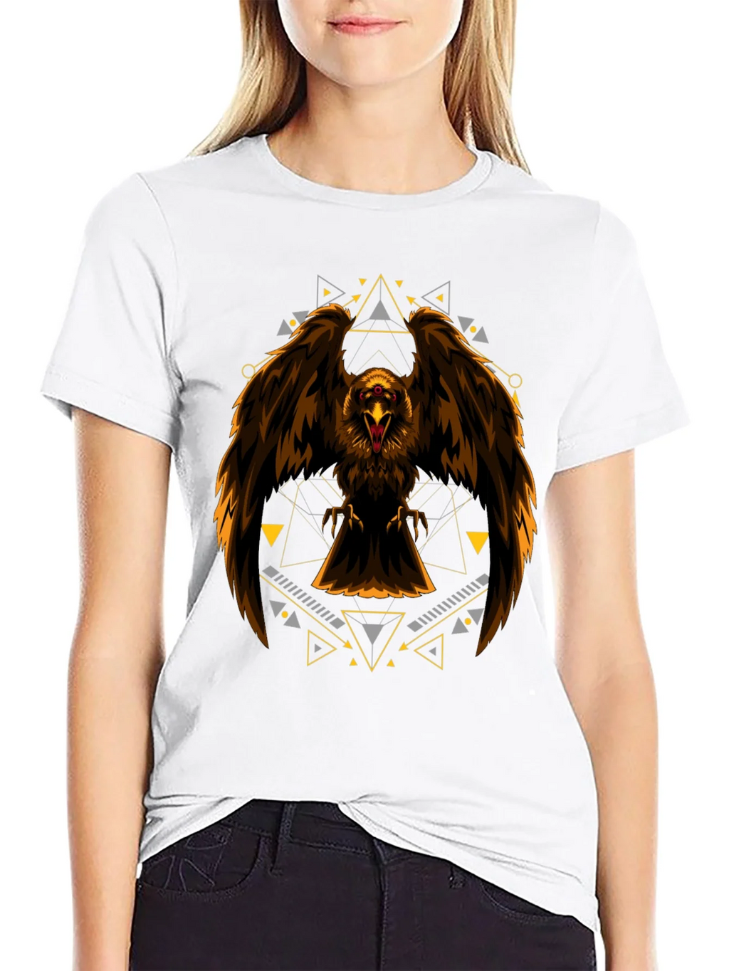 Eagle Geometric Print Black T-Shirt product image 6
