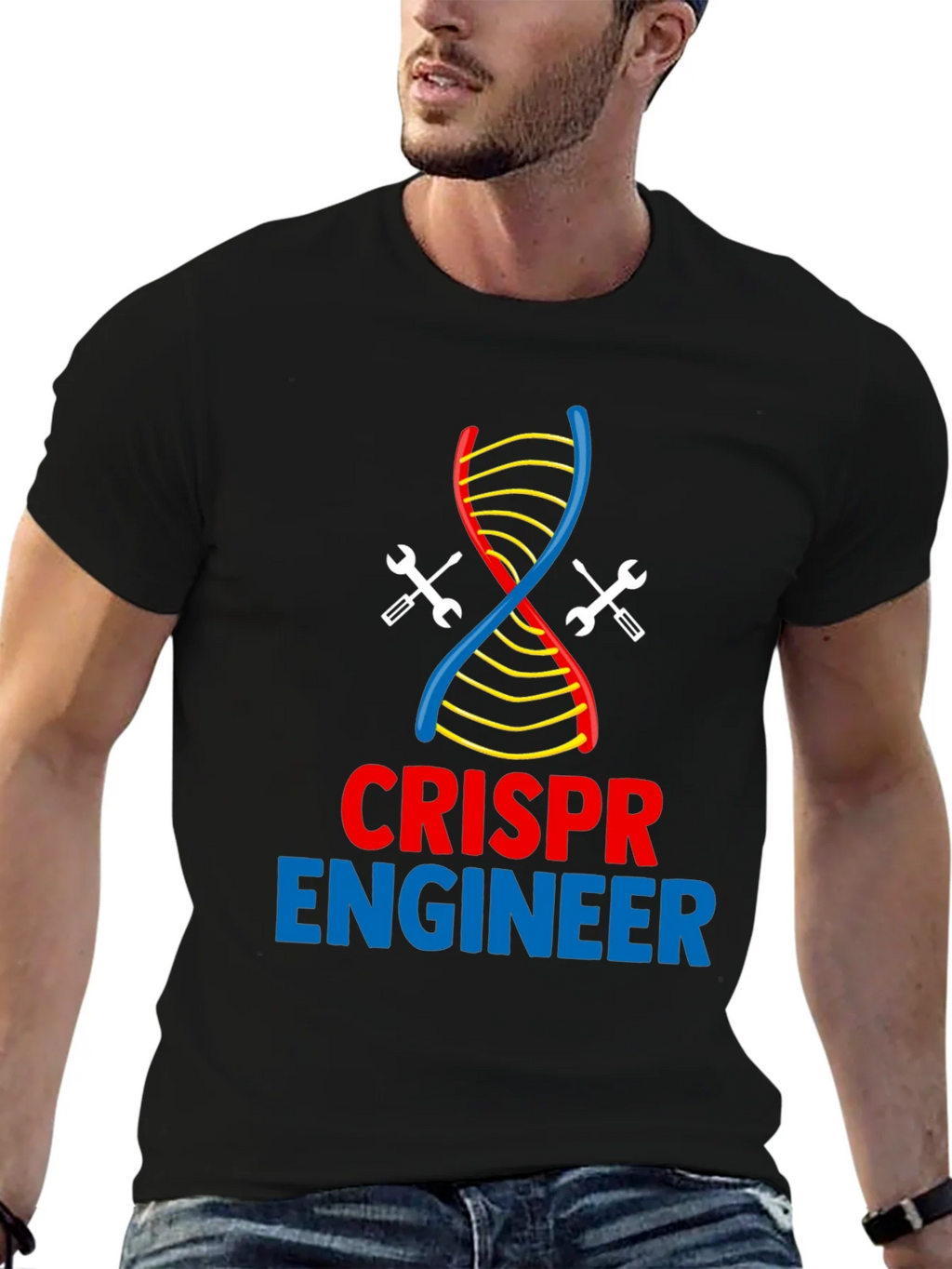CRISPR Engineer T-Shirt - DNA & Wrench Design product image 5