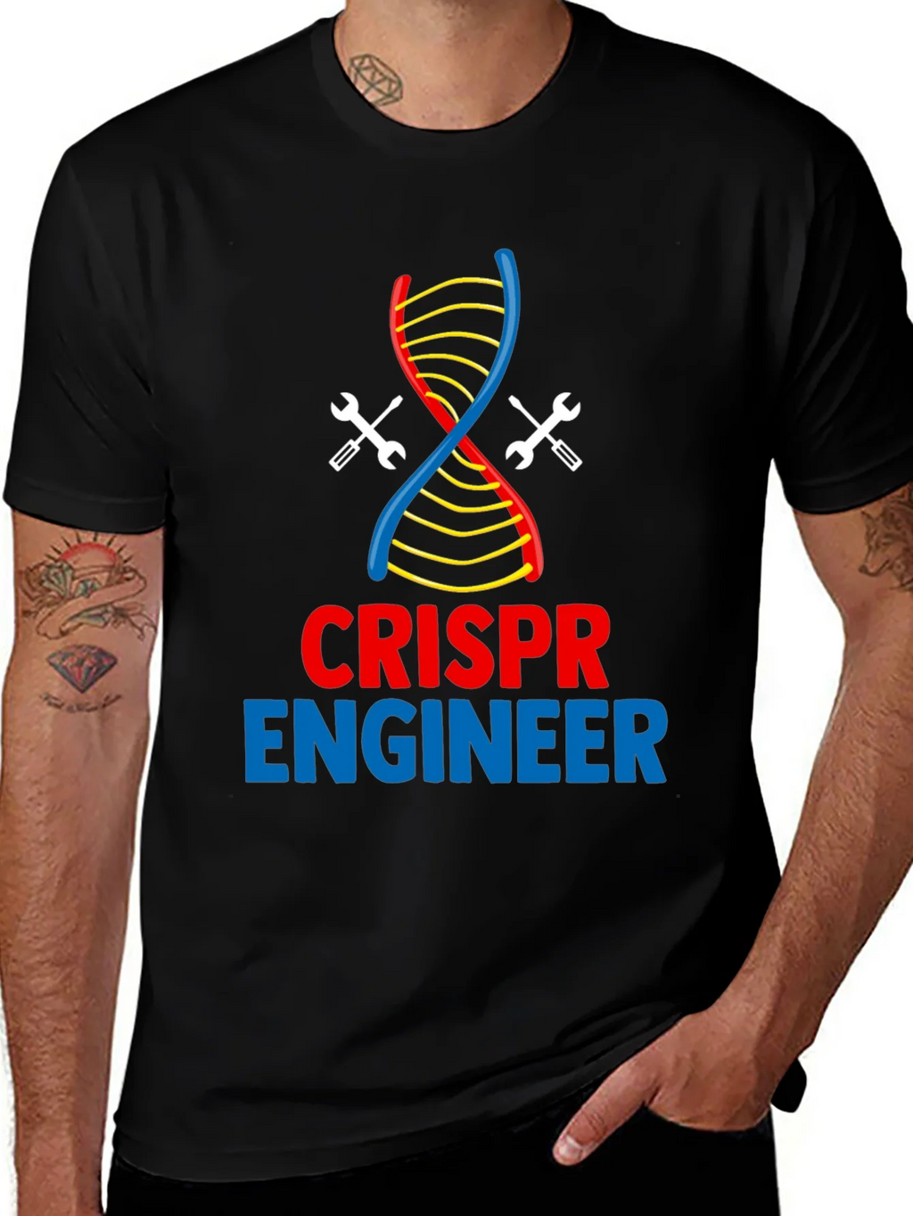 CRISPR Engineer T-Shirt - DNA & Wrench Design product image 1