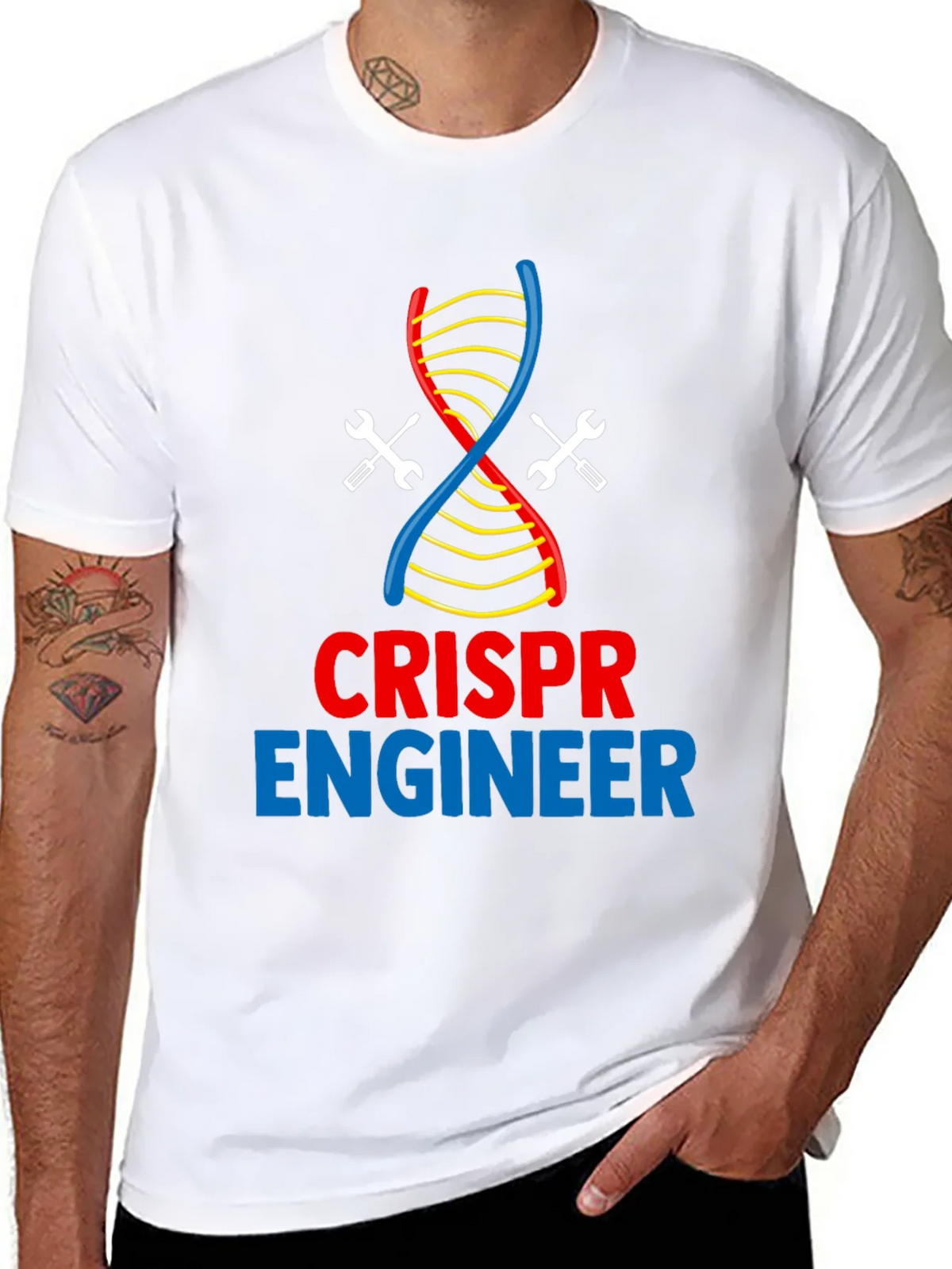 CRISPR Engineer T-Shirt - DNA & Wrench Design product image 6