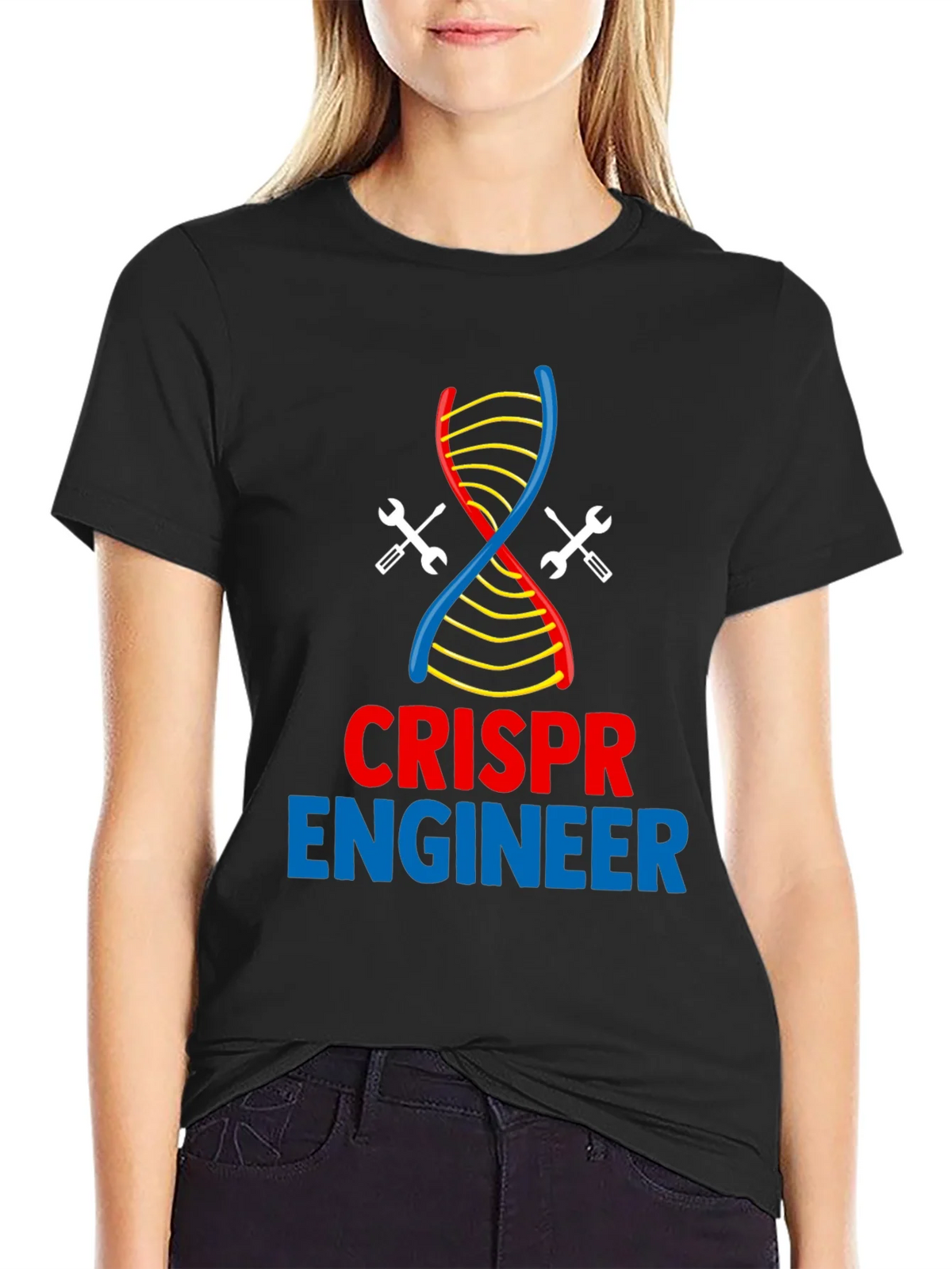 CRISPR Engineer T-Shirt - DNA & Wrench Design product image 2