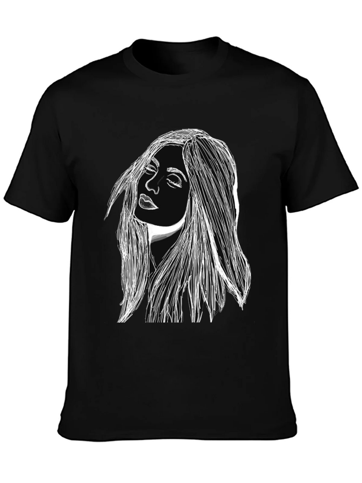 Woman Portrait Graphic Black T-Shirt product image 3