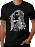 Woman Portrait Graphic Black T-Shirt product image 1