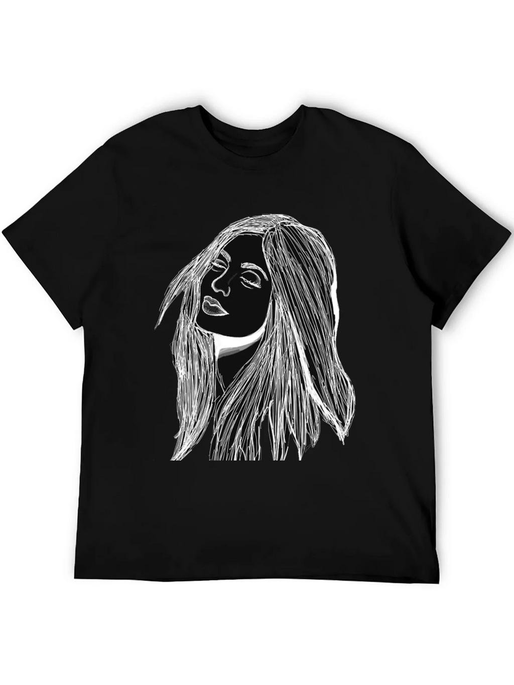 Woman Portrait Graphic Black T-Shirt product image 5