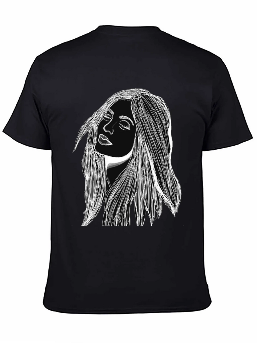 Woman Portrait Graphic Black T-Shirt product image 4