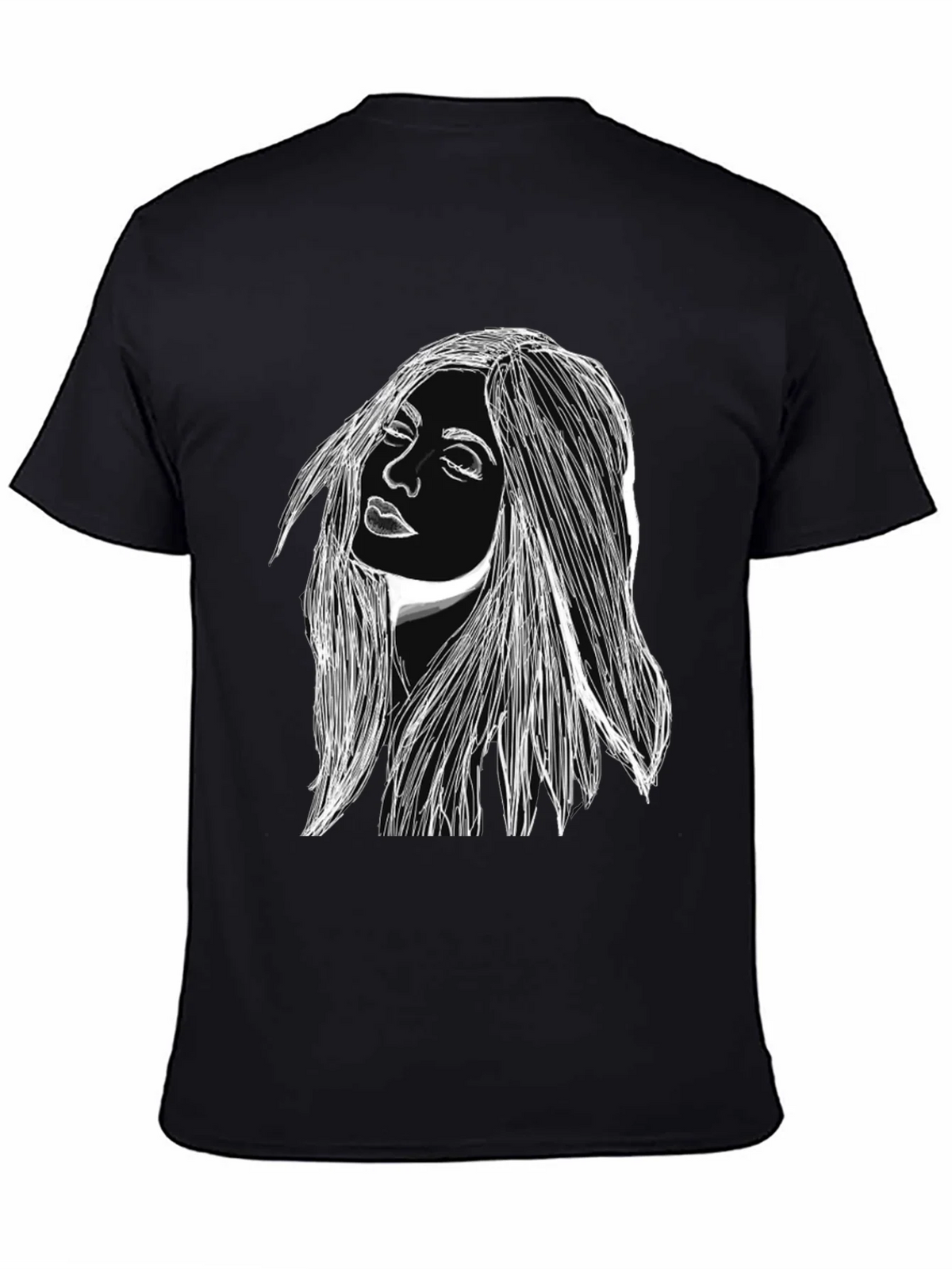 Woman Portrait Graphic Black T-Shirt product image 4