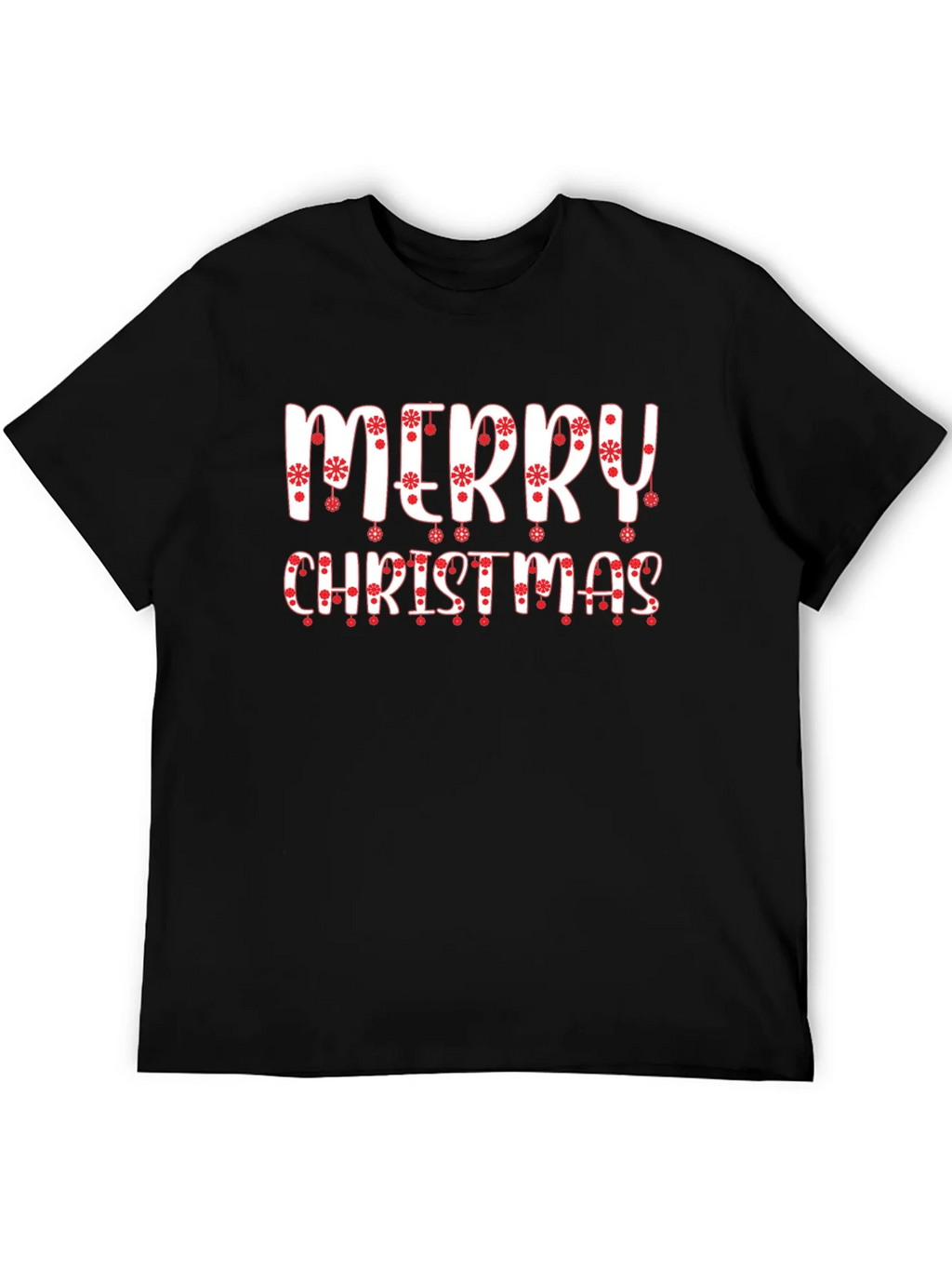 Festive Merry Christmas Graphic Tee - Black product image 4