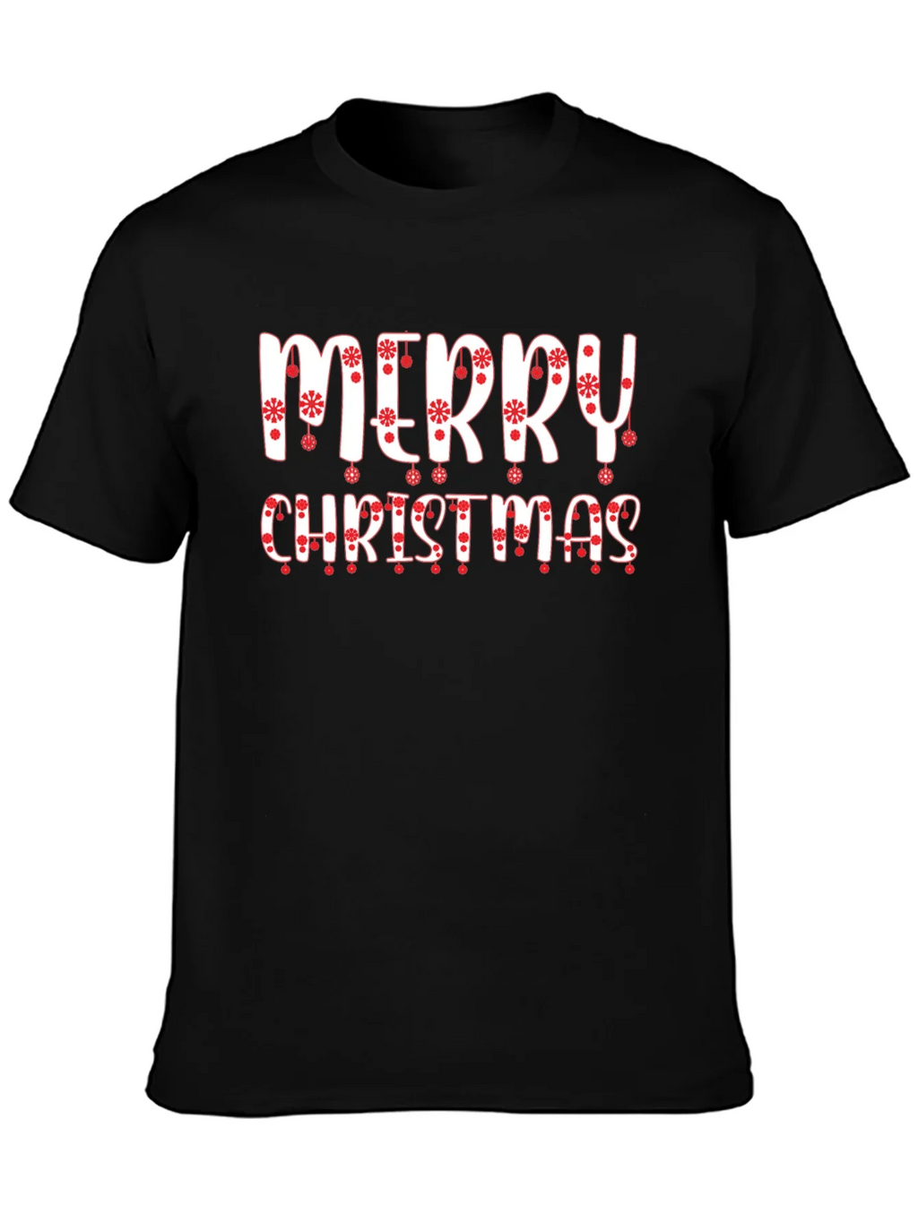 Festive Merry Christmas Graphic Tee - Black product image 3