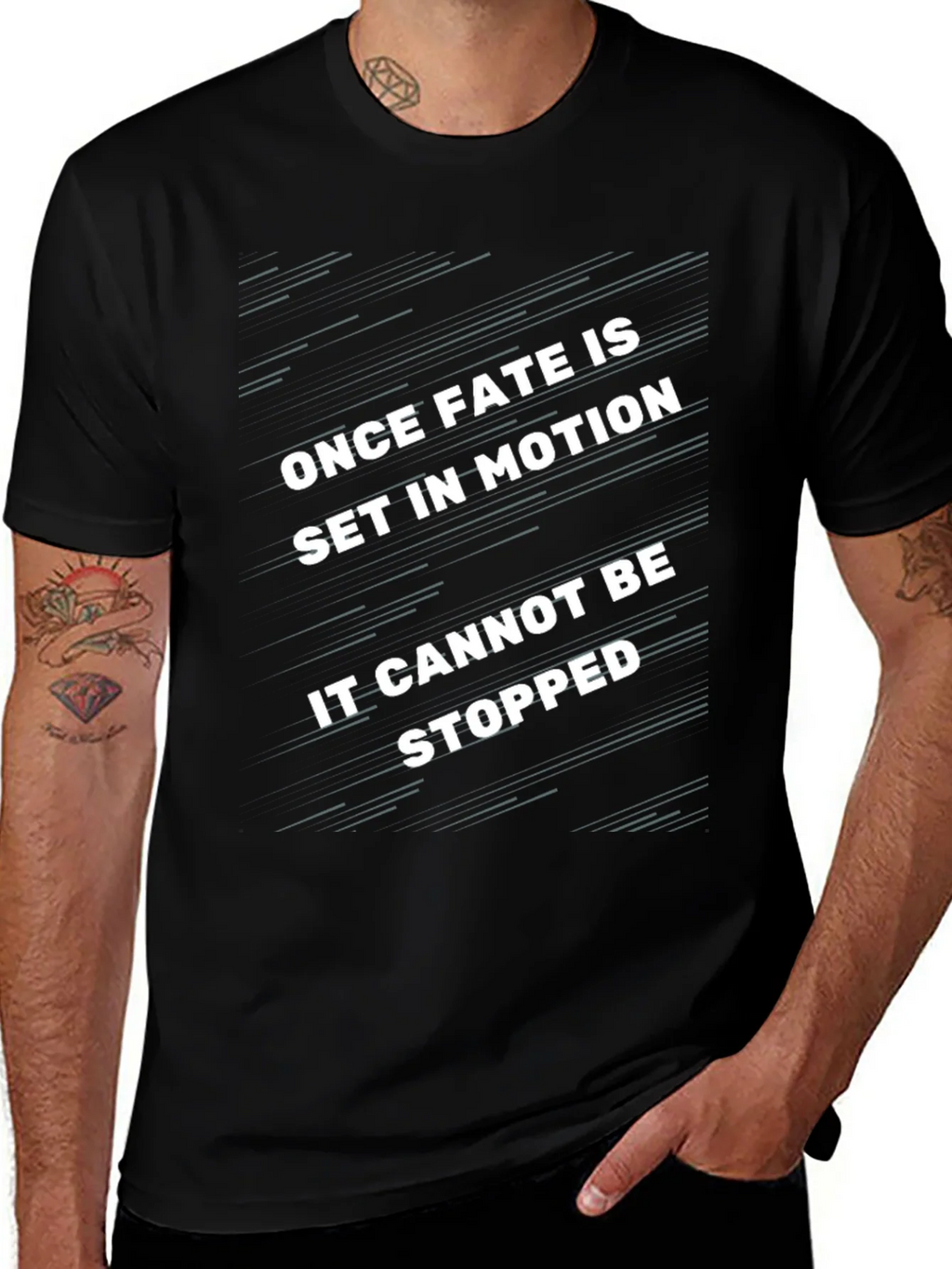 Fate in Motion Black Graphic Tee product image 1