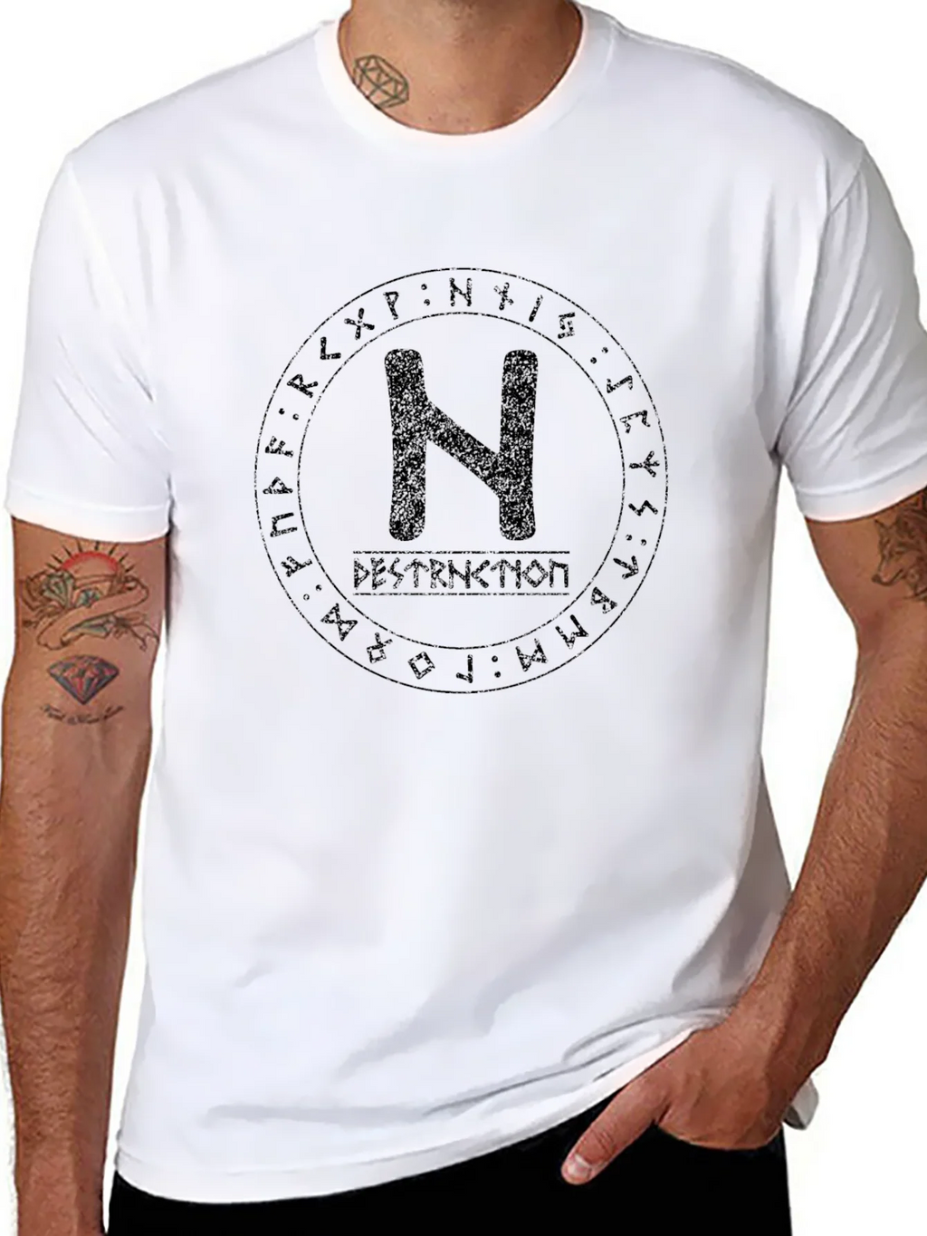 Runic Circle N T-Shirt - Destruction Graphic Tee product image 7