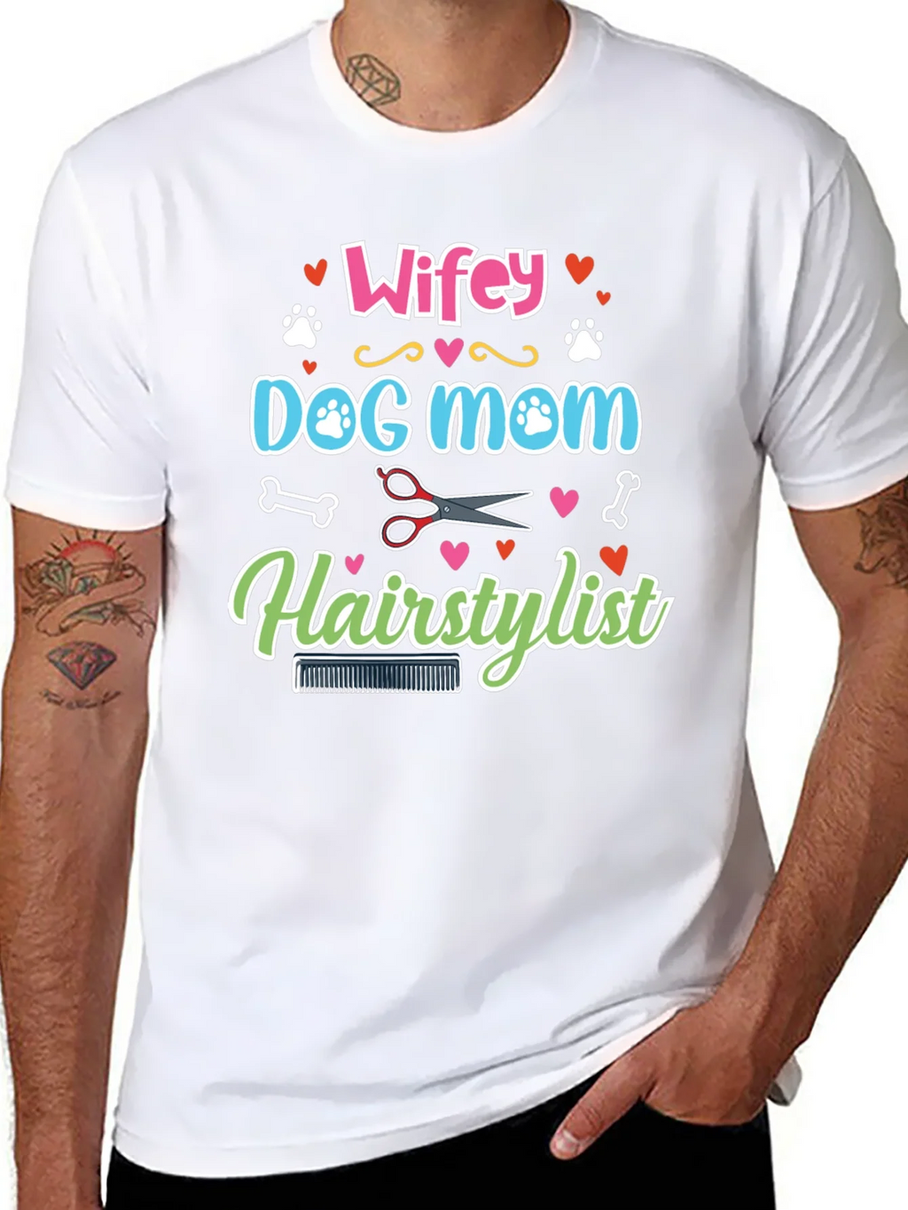 Wifey Dog Mom Hairstylist Graphic Tee product image 7